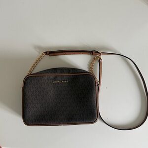 Michael Kors Black and Brown Crossbody Bag